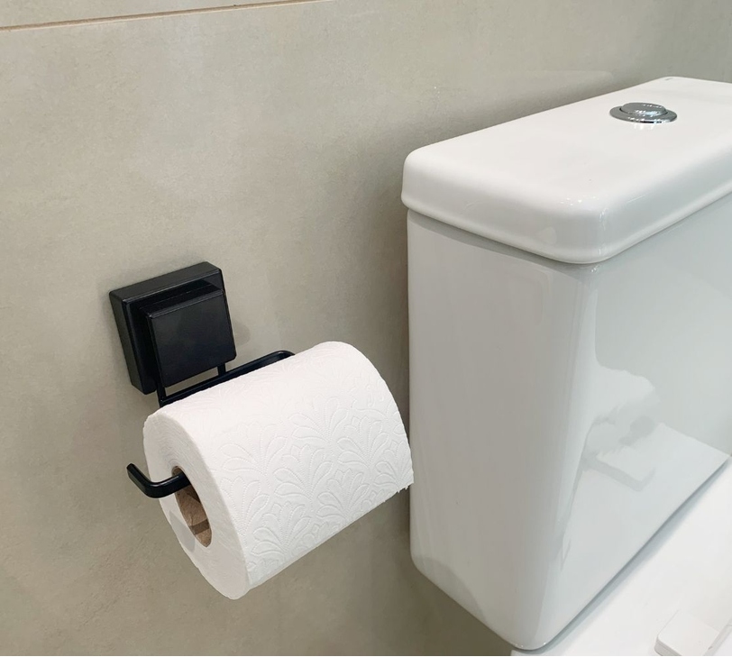 Suporte para Papel Higiênico com Adesivo - Preto Fosco hover