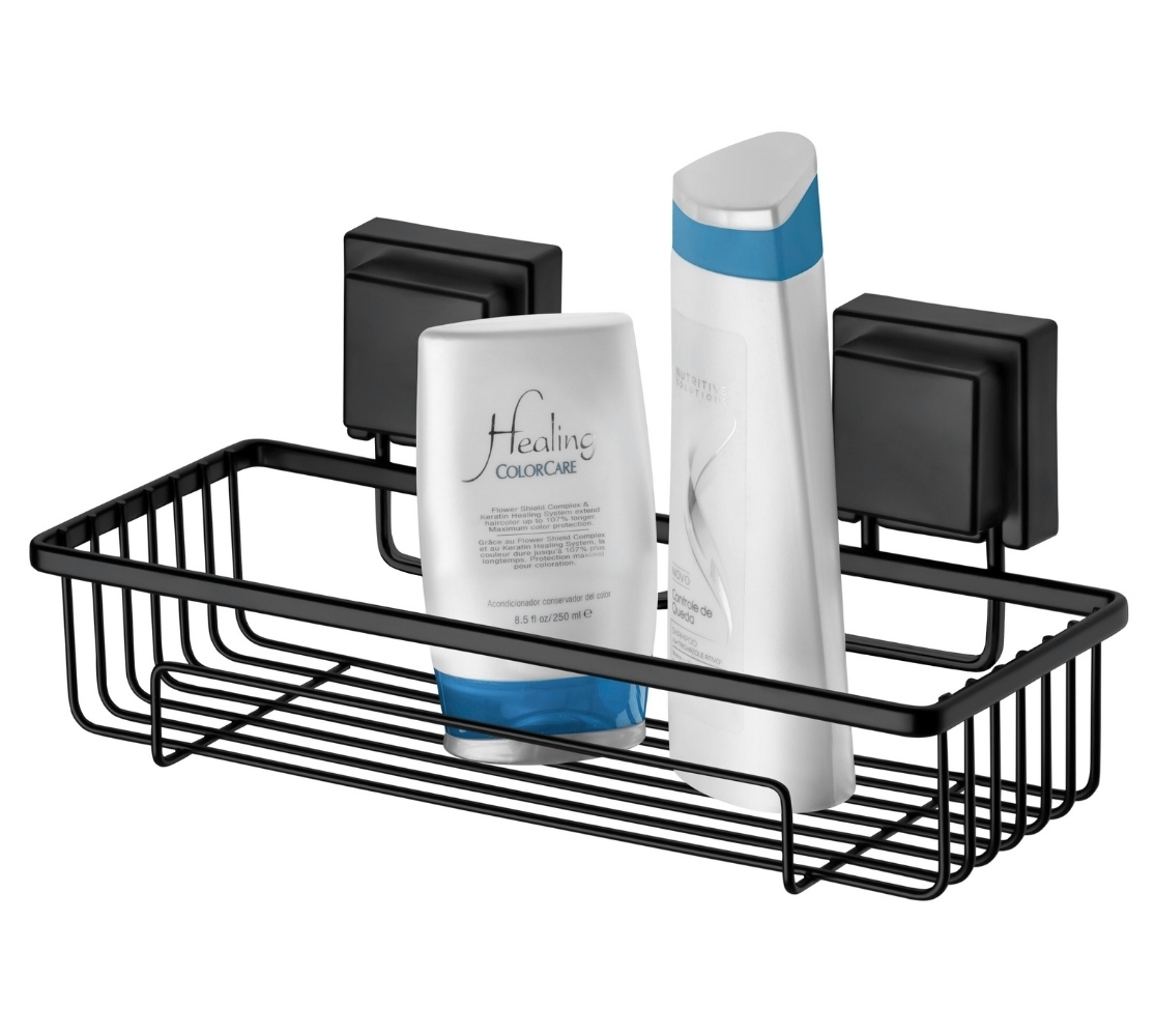 Suporte para Shampoo com Adesivo - Preto Fosco