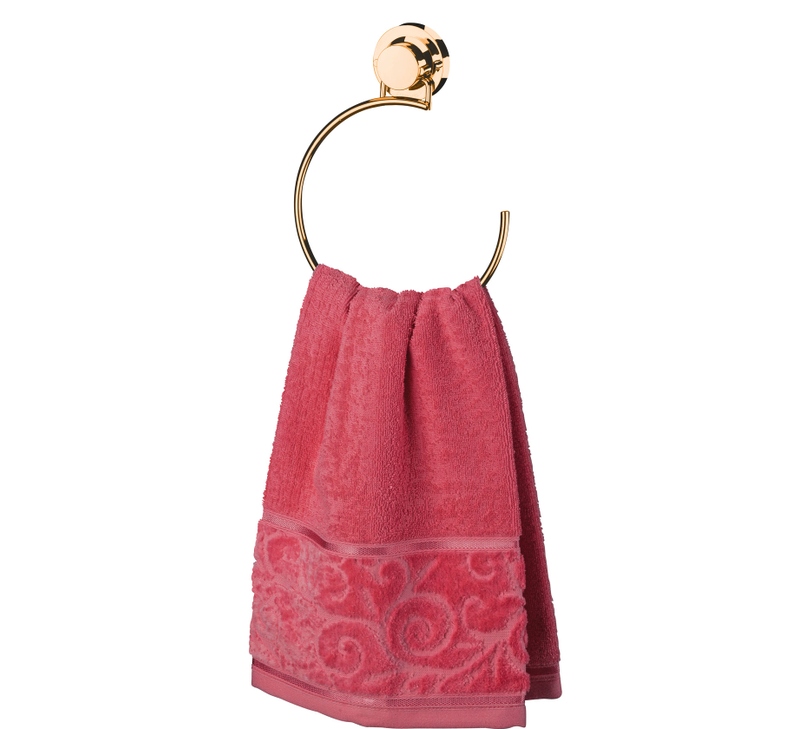 Toalheiro Argola 18 cm com Ventosas - Rosé Gold
