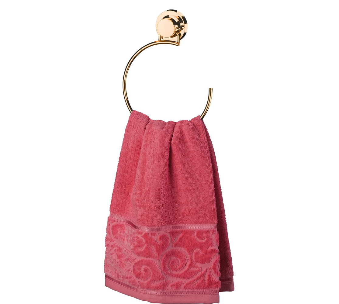Toalheiro Argola 18 cm com Ventosas - Rosé Gold